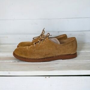 Rockport womens 7.5 M suede leather in camel oxfords
